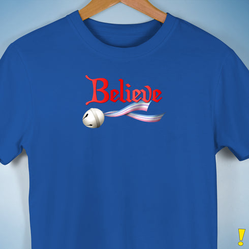 Believe Bigender Pride Flag Jingle Bell Premium Unisex T-Shirt - Royal Blue